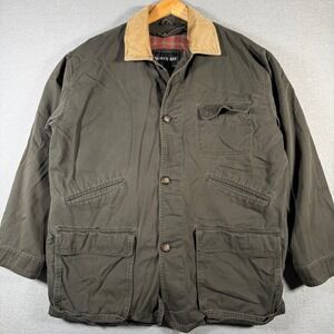 Vintage North Bay Men's Green Cotton Utility Jacket Size Medium Flannel Lined